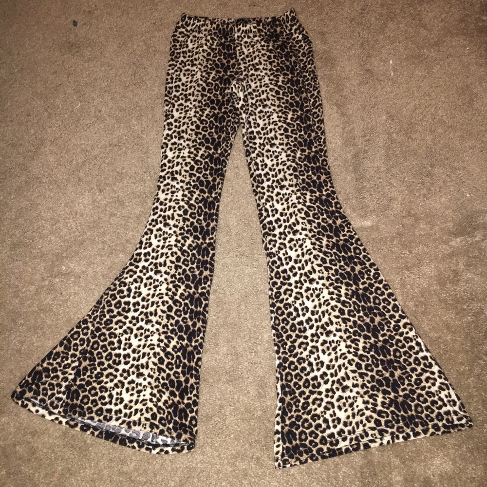 Cheetah print bell bottoms